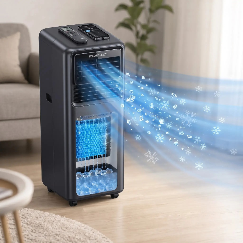 PolarBreeze™ — raffreddamento efficiente con filtro e serbatoio ghiaccio